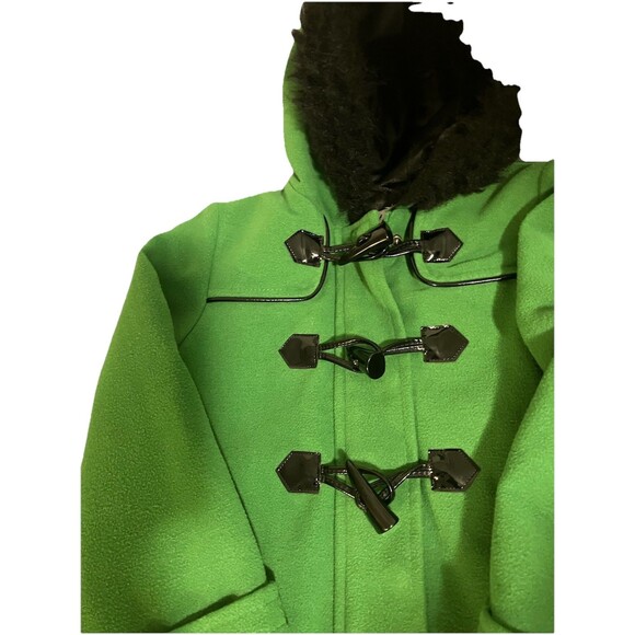 KC Collections Little Girls Green Pea Coat, Back to School Classic Large 4T - Picture 8 of 16